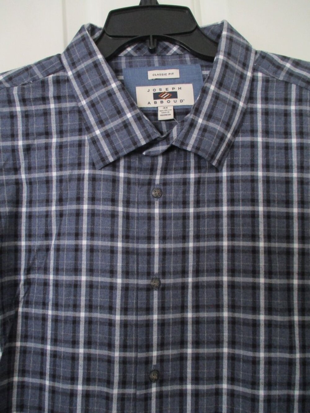 Joseph Abboud Mens L/S Blue Black Winter-weight Cotton Casual Shirt NWT- Size 3X